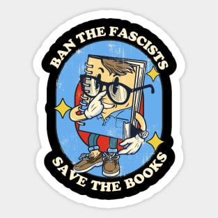 Ban The Fascists Save The Book - vintage illustration Sticker